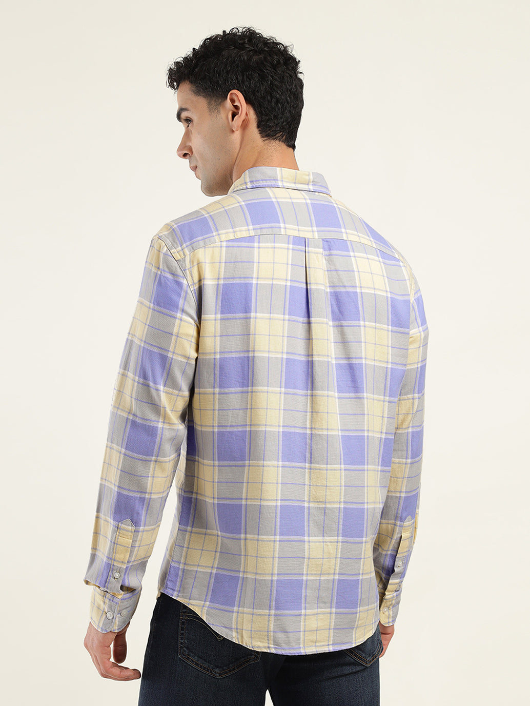 Men's Striped Slim Fit Shirt - Back View