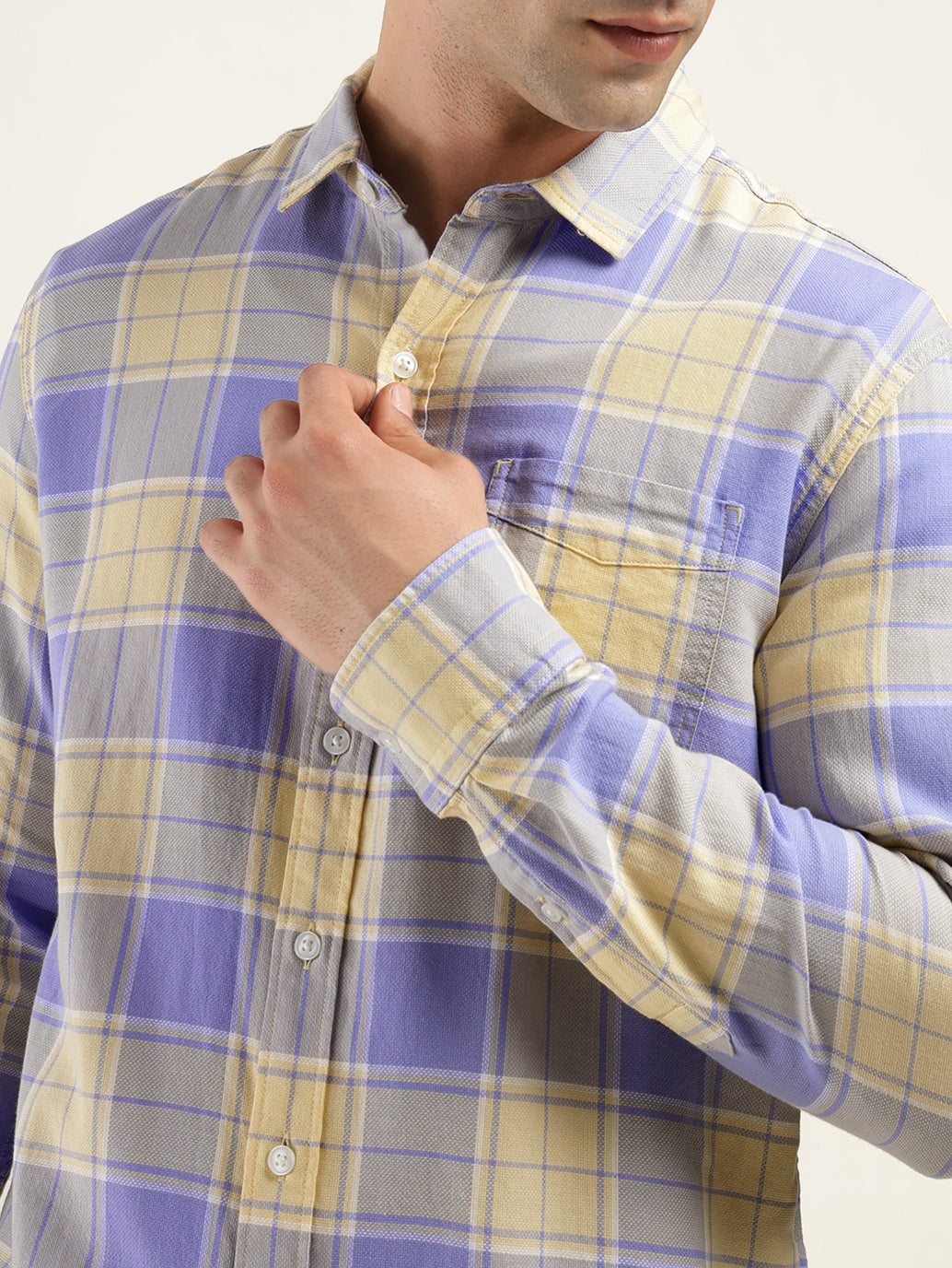 Men's Striped Slim Fit Shirt - Detail View