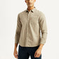 Men's Solid Slim Fit Shirt - Front View