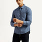 Men's Solid Navy Slim Fit Shirt - Side View