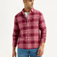 Men's Checkered Red Slim Fit Shirt - Styleshot View