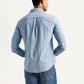 Men's Geometric Blue Slim Fit Shirt - Back View