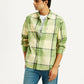 Men's Checkered Light Green Slim Fit Shirt - Styleshot View