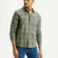 Men's Checkered Olive Slim Fit Shirt - Styleshot View
