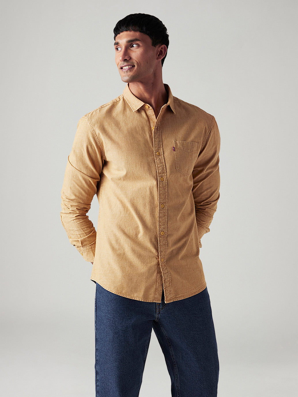 Men's Solid Slim Fit Overdyed Shirt