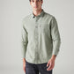 Men's Solid Slim Fit Overdyed Shirt - Front View