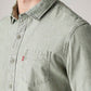 Men's Solid Slim Fit Overdyed Shirt - Detail View