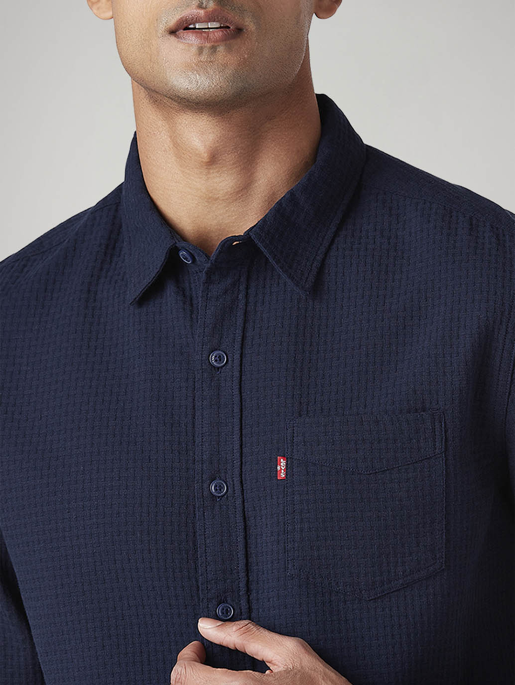 Men's Self Design Slim Fit Textured Shirt - 20 View