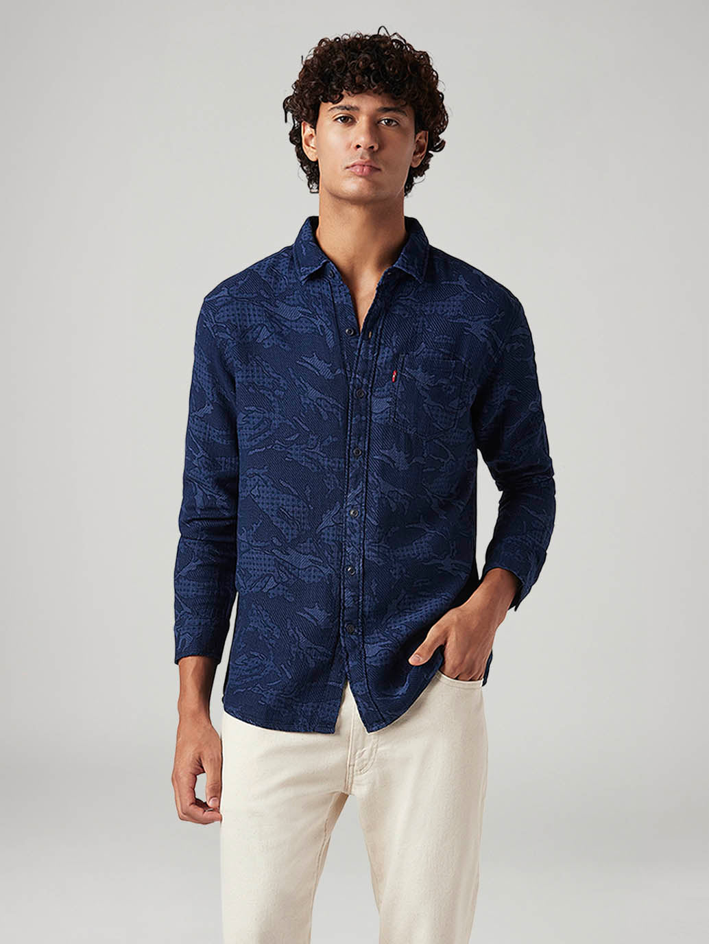 Men's Self Design Slim Fit Shirt