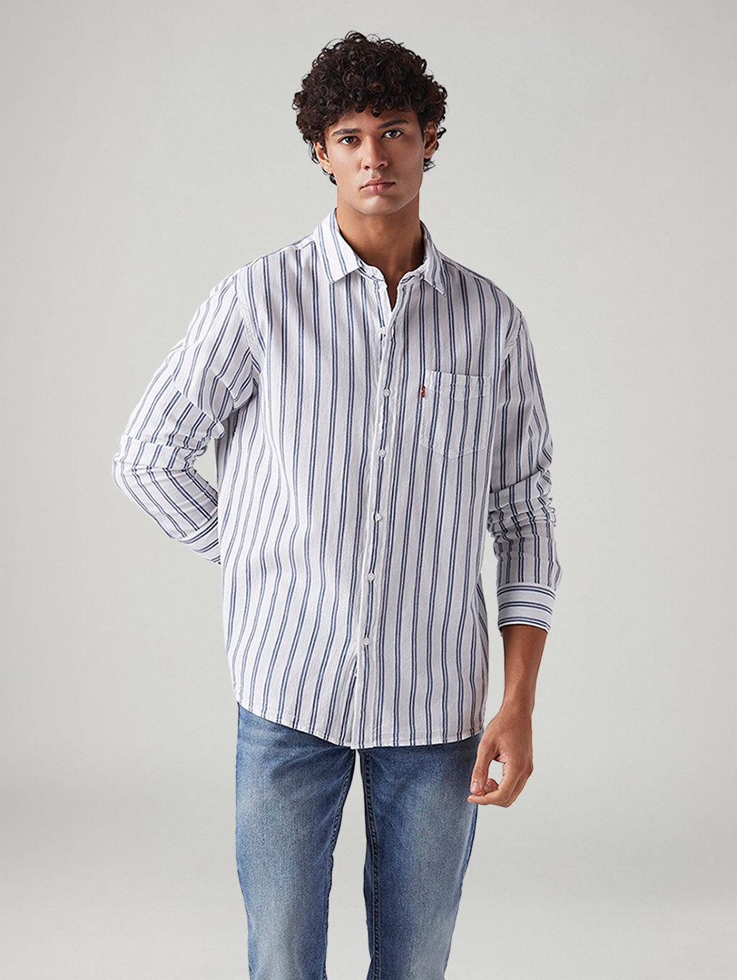 Men's Striped Slim Fit Shirt - Styleshot View
