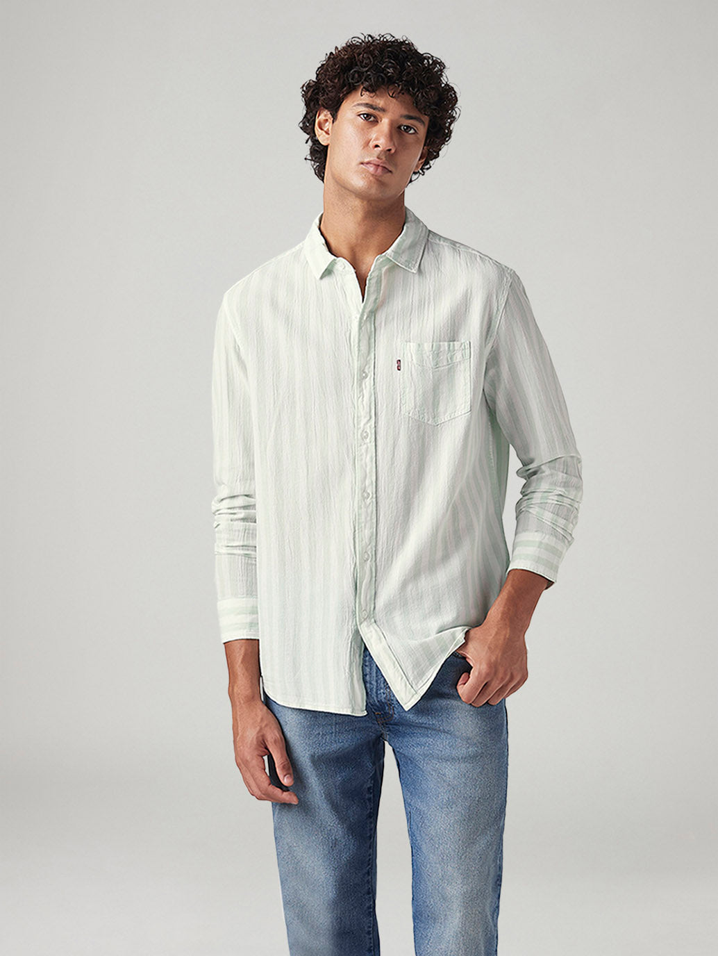 Men's Striped Slim Fit Shirt - Styleshot View