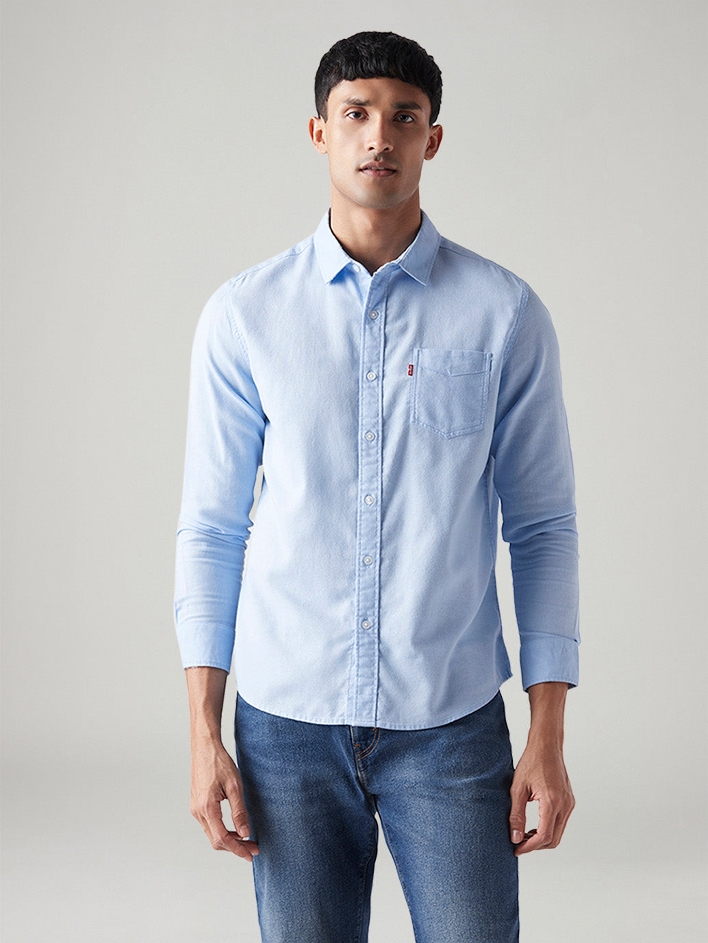 Men's Solid Slim Fit Shirt - Front View