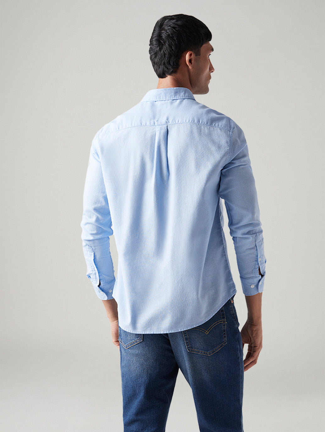 Men's Solid Slim Fit Shirt - Back View