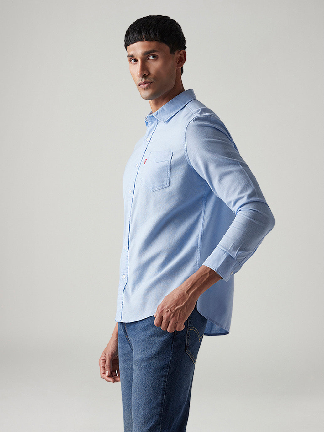 Men's Solid Slim Fit Shirt - Side View