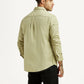 Men's Solid Green Slim Fit Oxford Shirt - Back View