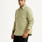 Men's Solid Green Slim Fit Oxford Shirt - Side View