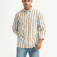 Men's Striped White Slim Fit Poplin Shirt - Styleshot View