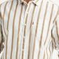 Men's Striped White Slim Fit Poplin Shirt - Detail View