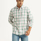 Men's Checkered White Slim Fit Shirt - Styleshot View