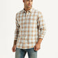 Men's Checkered White Slim Fit Shirt - Styleshot View