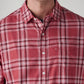 Men's Checkered Slim Fit Oxford Shirt - Detail View
