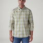 Men's Checkered Slim Fit Oxford Shirt - Front View