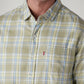 Men's Checkered Slim Fit Oxford Shirt - Detail View