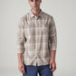 Men's Checkered Slim Fit Oxford Shirt - front View