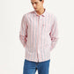 Men's Striped Pink Slim Fit Shirt - Styleshot View
