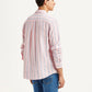 Men's Striped Pink Slim Fit Shirt - Back View