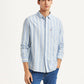 Men's Striped Light Blue Slim Fit Shirt - Styleshot View