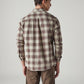 Men's Checkered Slim Fit Textured Shirt - Back View