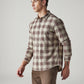 Men's Checkered Slim Fit Textured Shirt - Side View