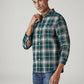 Men's Checkered Slim Fit Crepe Shirt - Side View