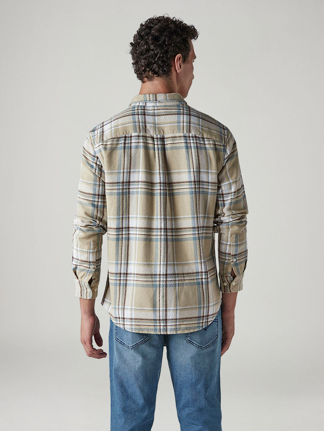 Men's Checkered Slim Fit Crepe Shirt - 20 View