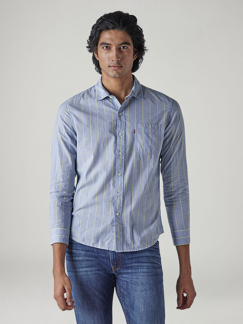 Men's Checkered Slim Fit Poplin Shirt - 20 View