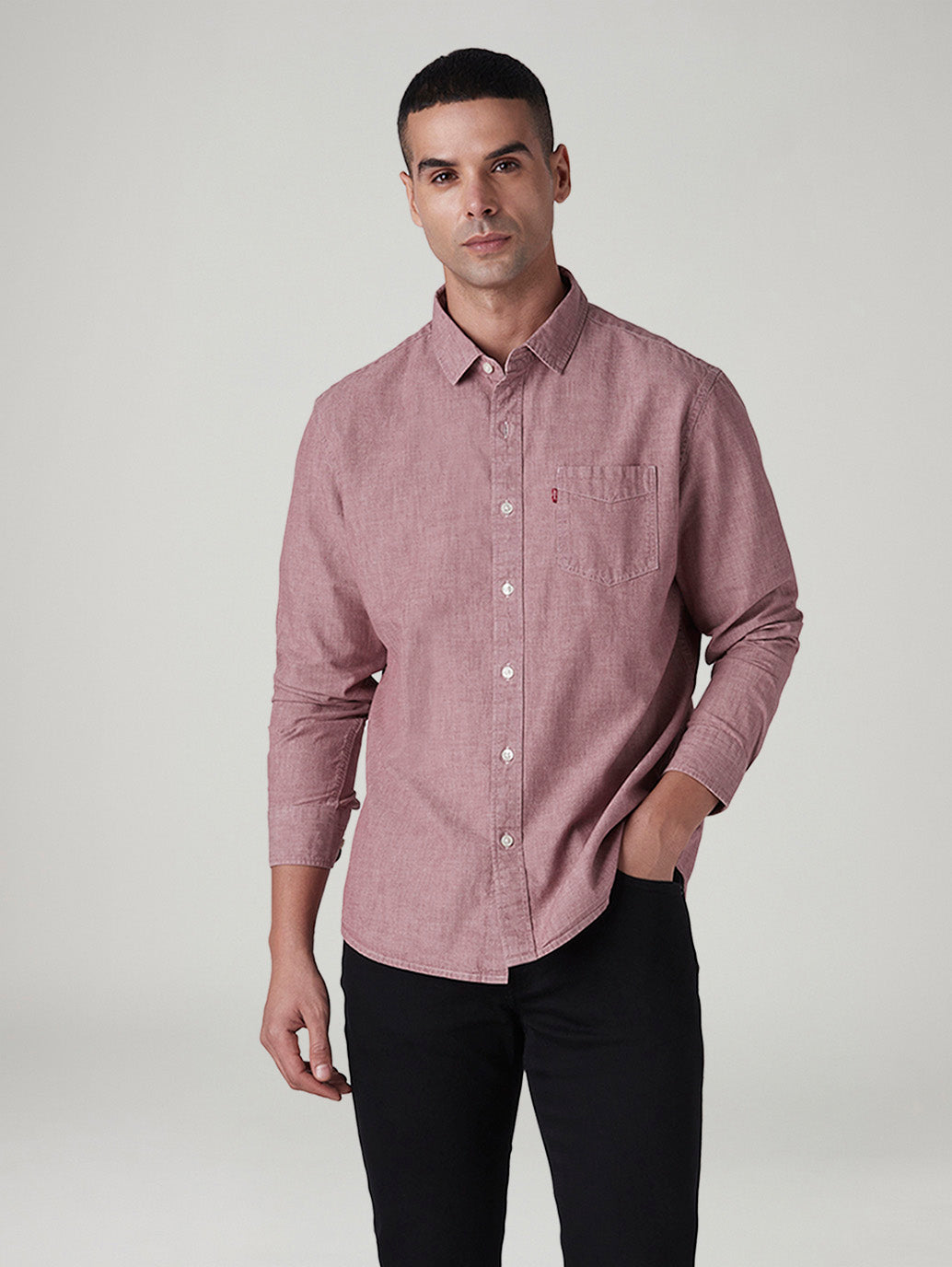 Men's Solid Slim Fit Overdyed Shirt