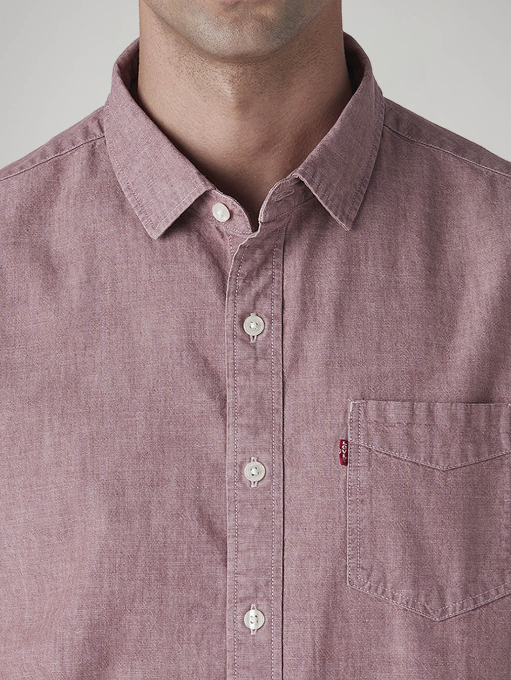 Men's Solid Slim Fit Overdyed Shirt - Detail View