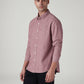 Men's Solid Slim Fit Overdyed Shirt - Side View