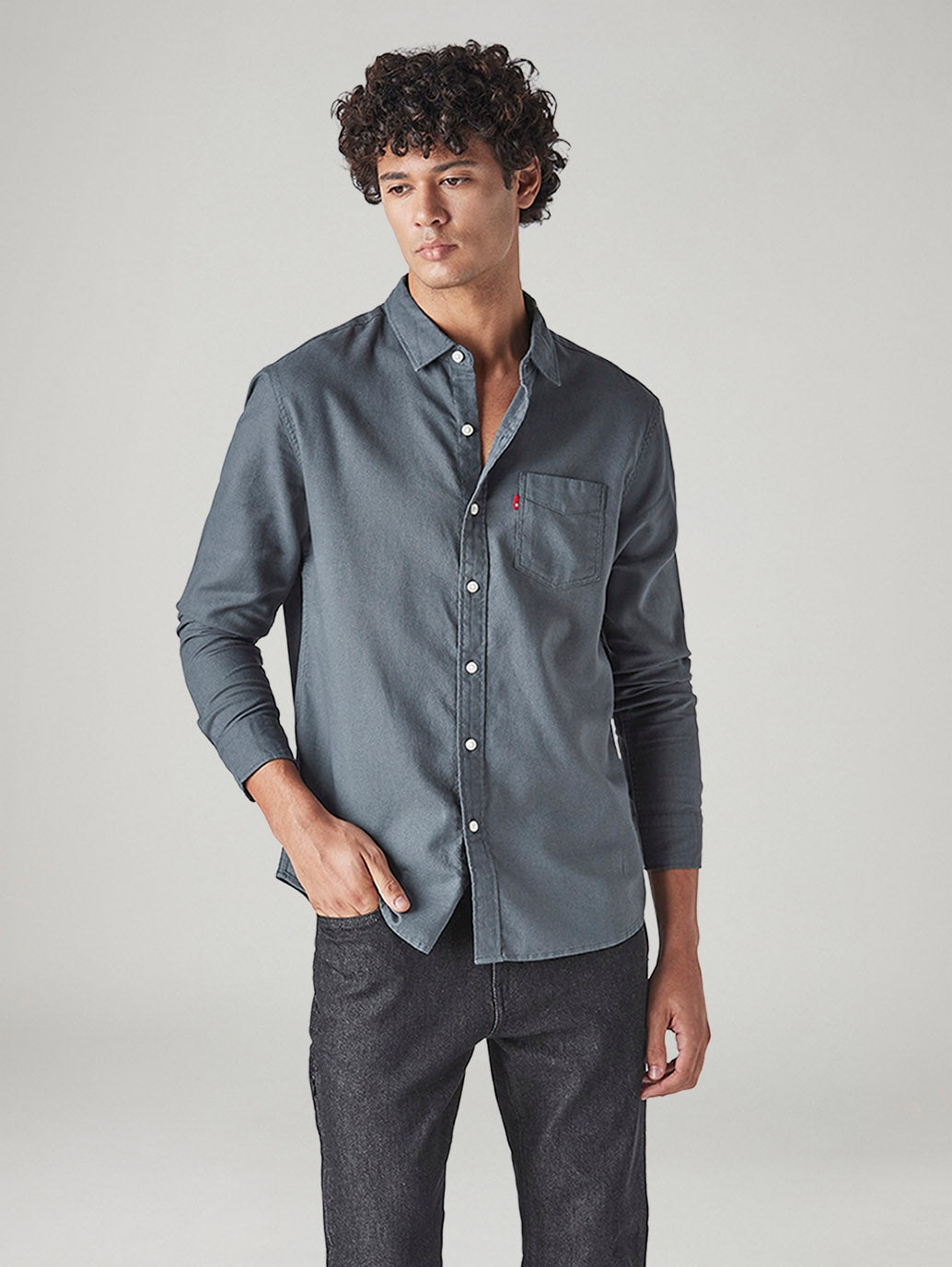 Men's Solid Slim Fit Oxford Shirt - Styleshot View