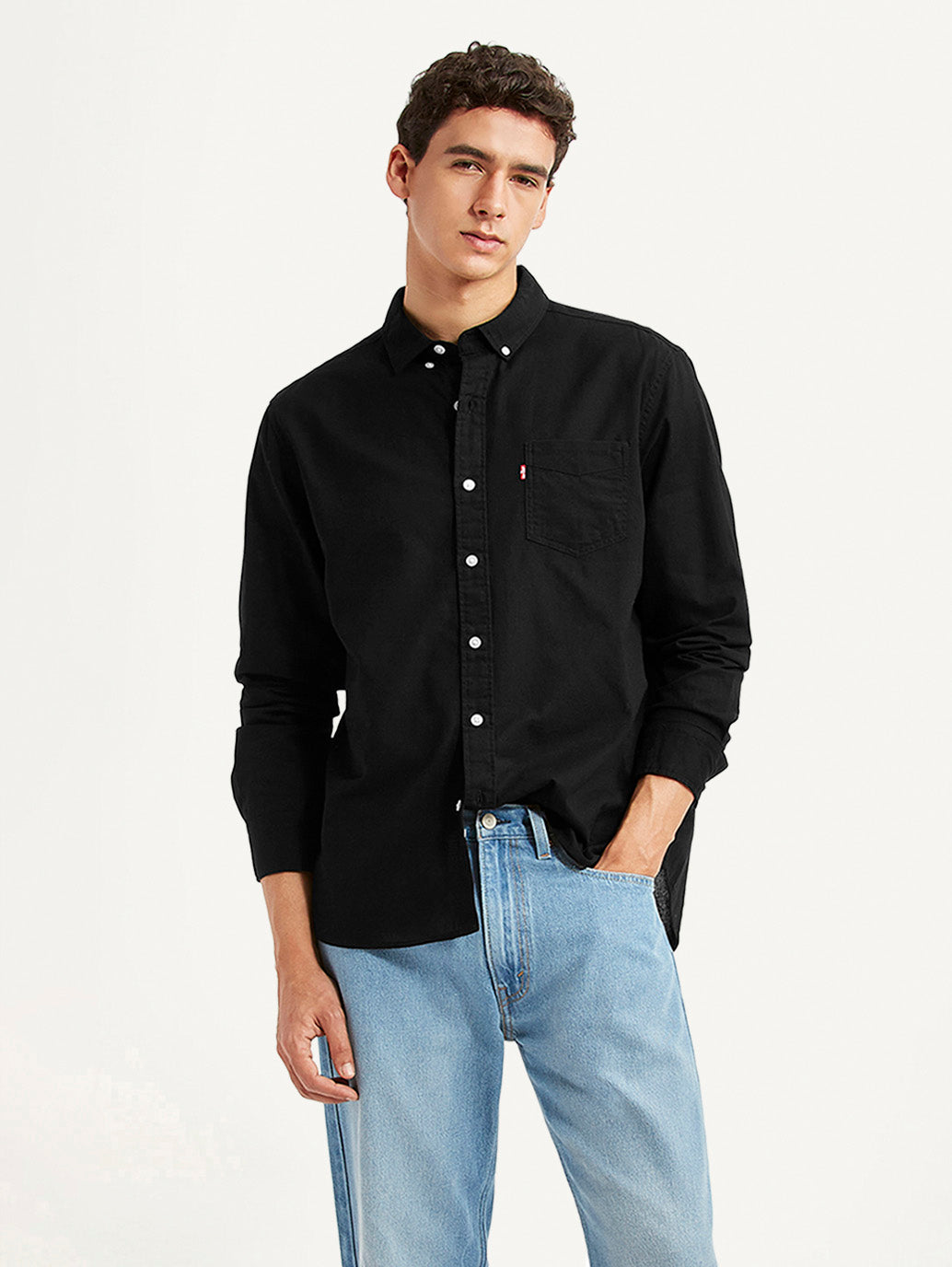 Men's Solid Black Slim Fit Shirt