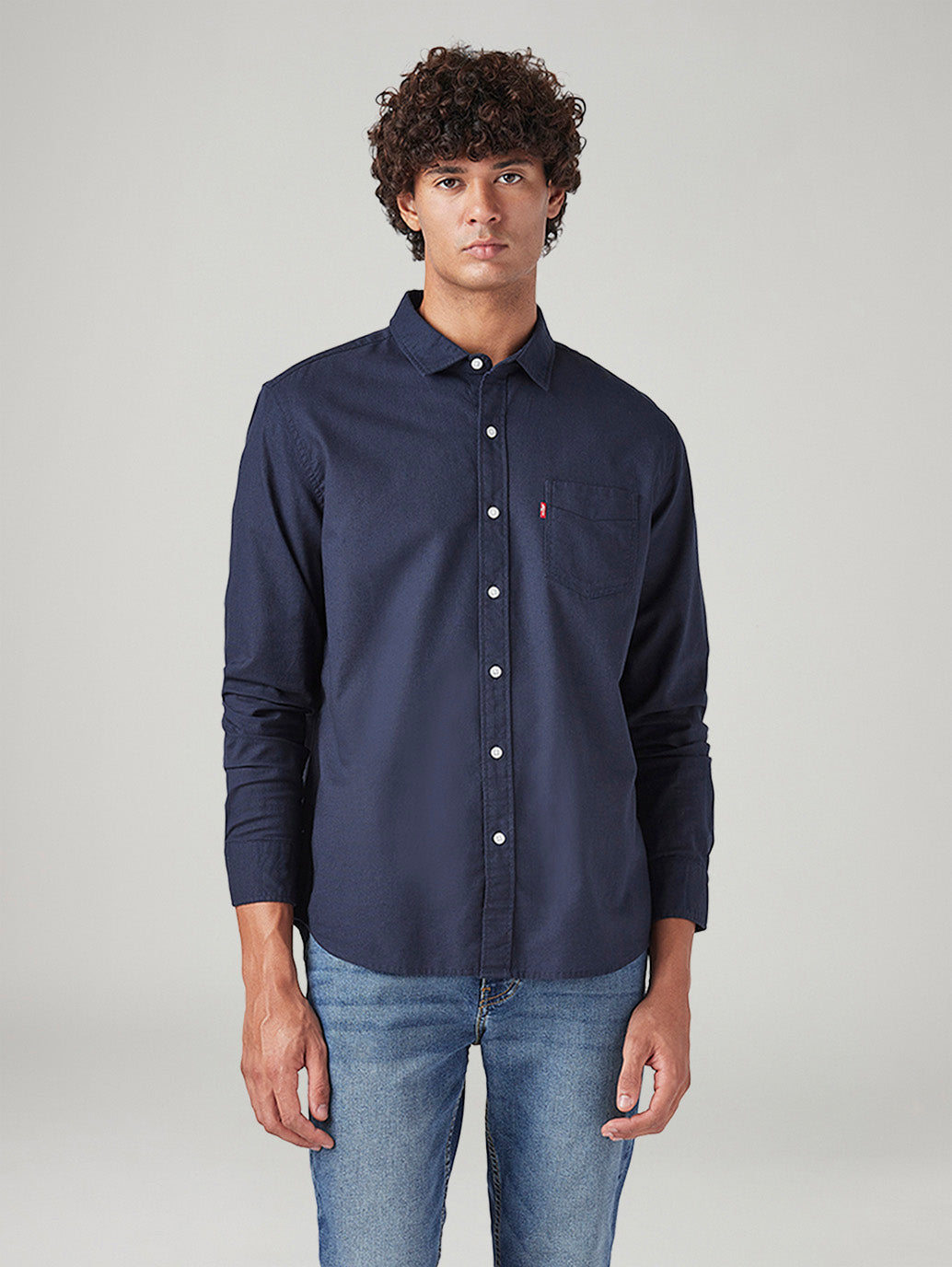 Men's Solid Slim Fit Shirt - Front View
