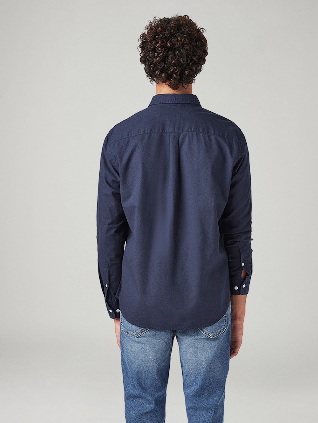 Men's Solid Slim Fit Shirt - Back View