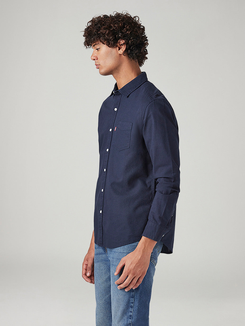 Men's Solid Slim Fit Shirt - Side View