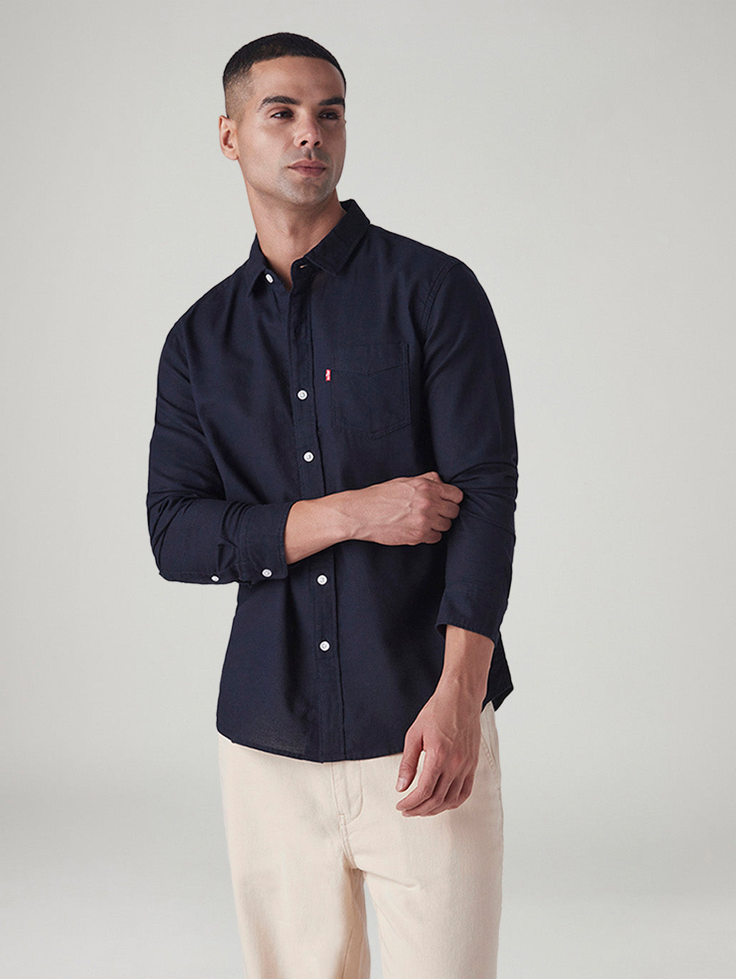 Men's Solid Slim Fit Oxford Shirt