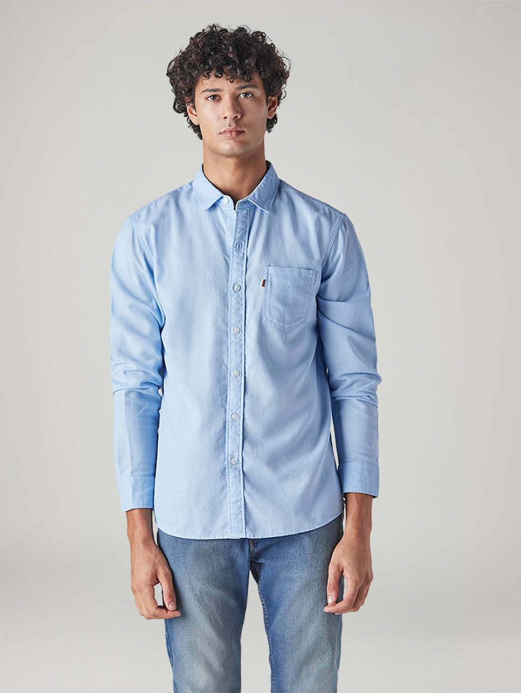 Men's Solid Slim Fit Shirt - Front View