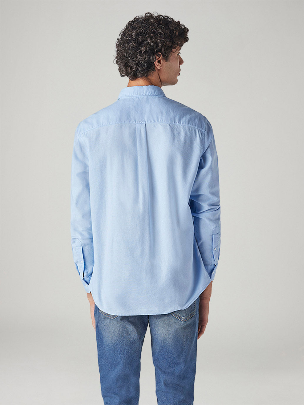 Men's Solid Slim Fit Shirt - Back View