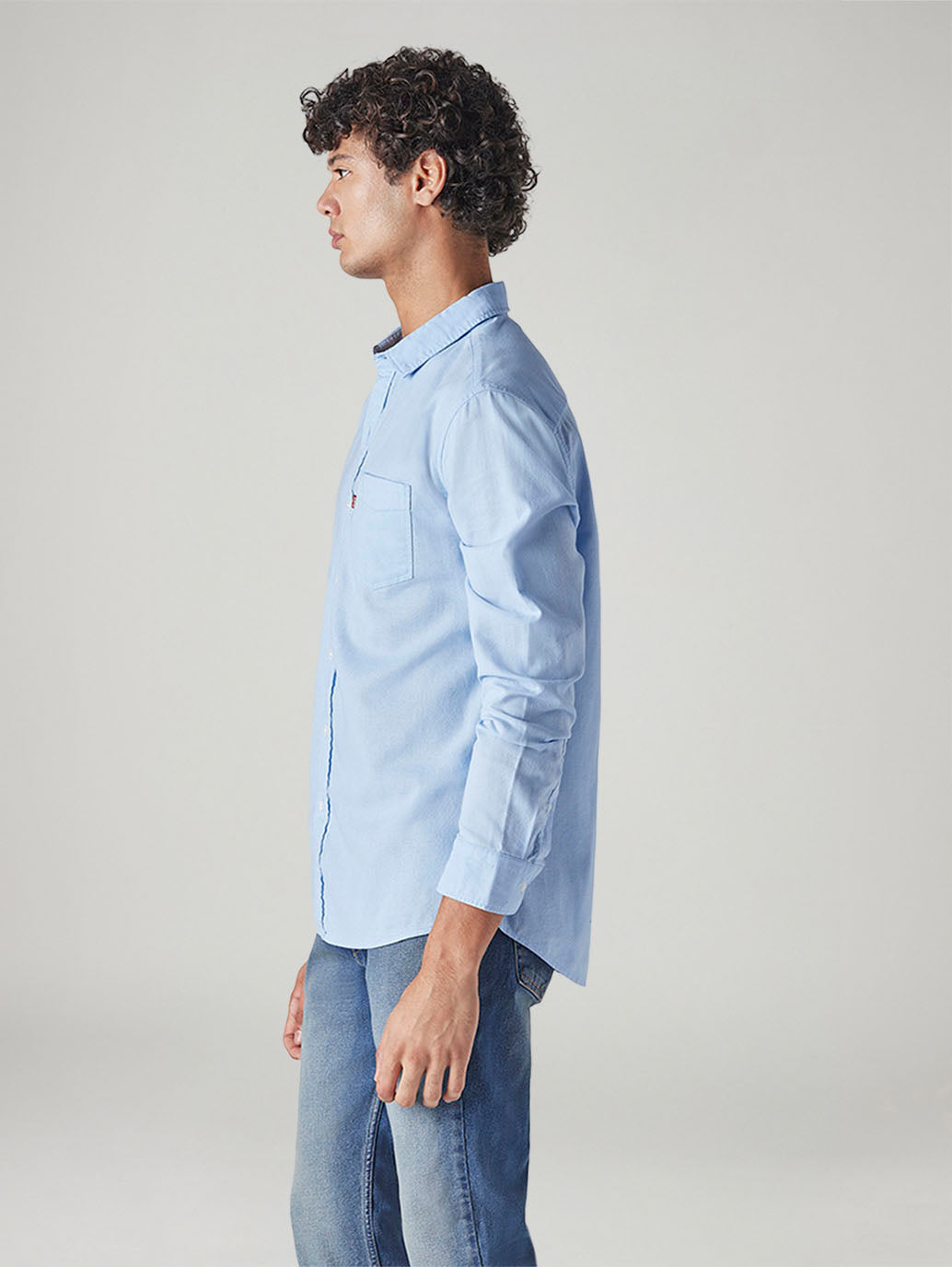 Men's Solid Slim Fit Shirt - Side View