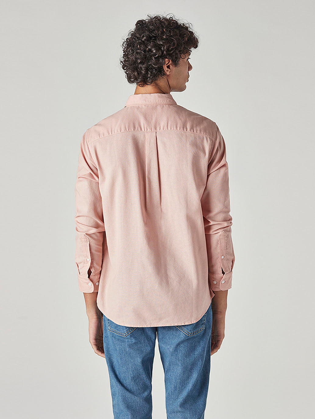 Men's Solid Slim Fit Shirt - Back View