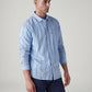 Men's Striped Slim Fit Poplin Shirt - Side View